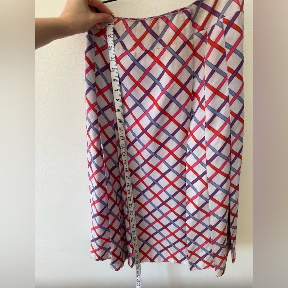 Saint Laurent vintage Rive Gauche Made in USA patterned A-Line midi Skirt - Picture 4 of 11